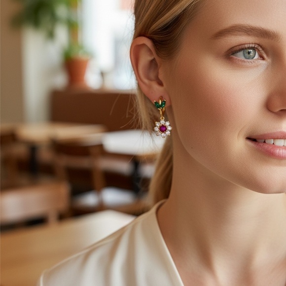 Kate Spade Floral Gemstone Earrings-
"New Bloom" - Picture 2 of 4